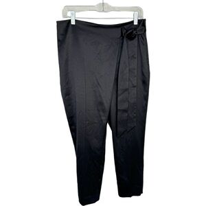 White House Black Market black tapered leg ankle satin like pants size 8